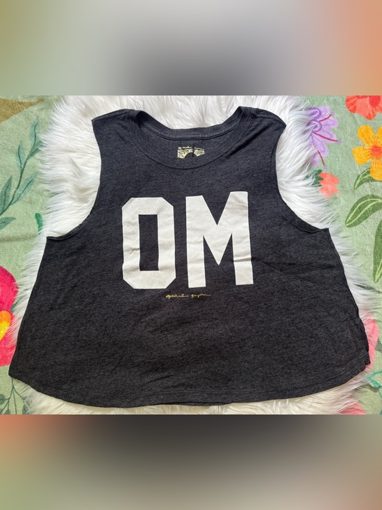 Spiritual Gangster Tops - Spiritual Gangster Black OM Cropped Tank Top